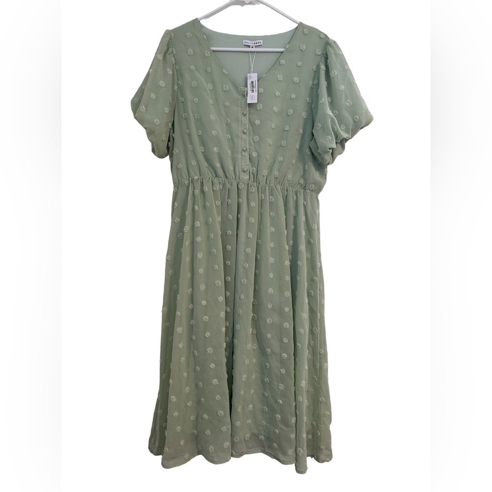Baltic Born NWT Mika Sage Swiss dot dress